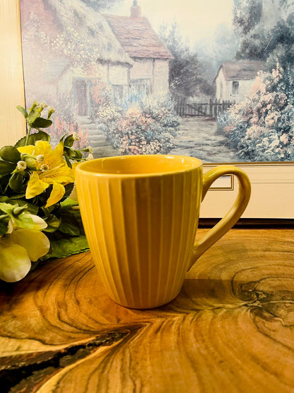 Ribbed Ceramic Coffee Mug Assorted Colors Modern Tea Cup