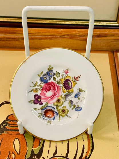 Vintage Floral Bone China Trinket Dish – Mini Jewellery Plate