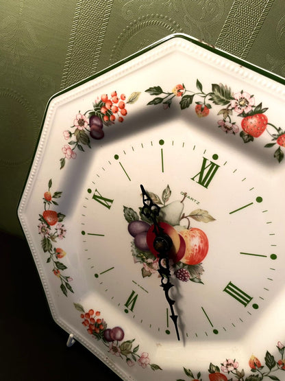 Johnson Bros England Fruit Pattern Wall Clock 10 Inch
