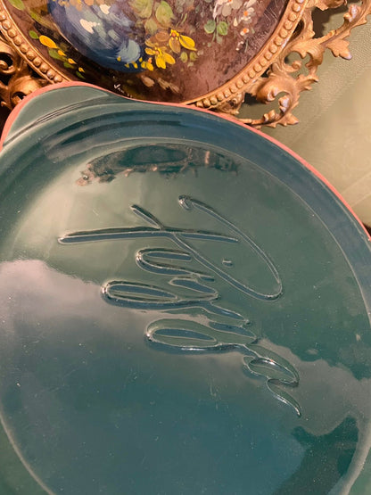 Vintage Ceramic Pizza Platter Green