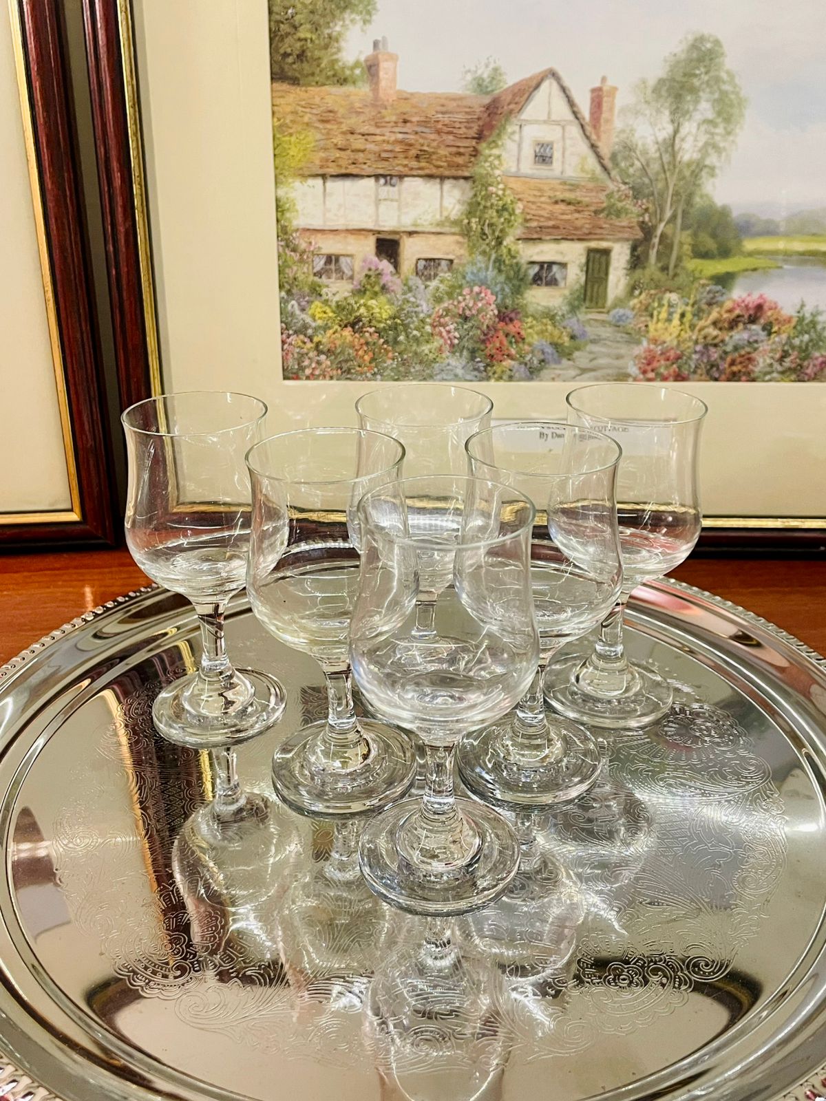Vintage DEMA Sherry & Port Short Glasses Set of 6 – Fine Rim Crystal, With Box