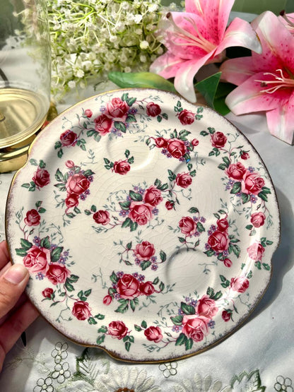 James Kent Pink Rose Floral Serving Plater  – 9 Inch