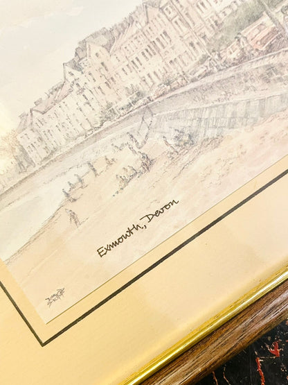 Framed Exmouth Devon Seaside Wall Art Painting 9.5 inch