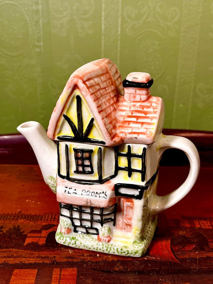 Vintage Cottage House Teapot | 6 Inch Collectible Ceramic Teapot