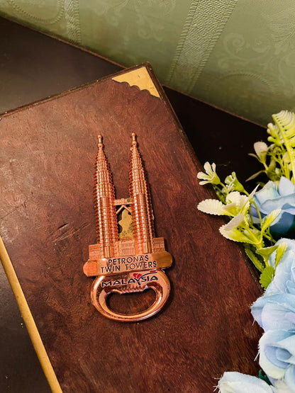 Petronas Twin Towers Malaysia Bottle Opener Magnet 4 Inch