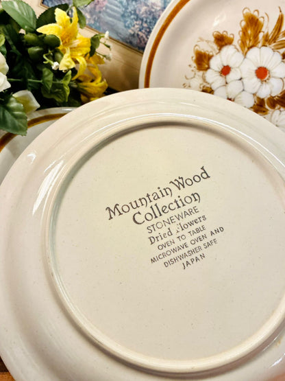 Mountain Wood Dried Flowers Dinner Plates Set of 4