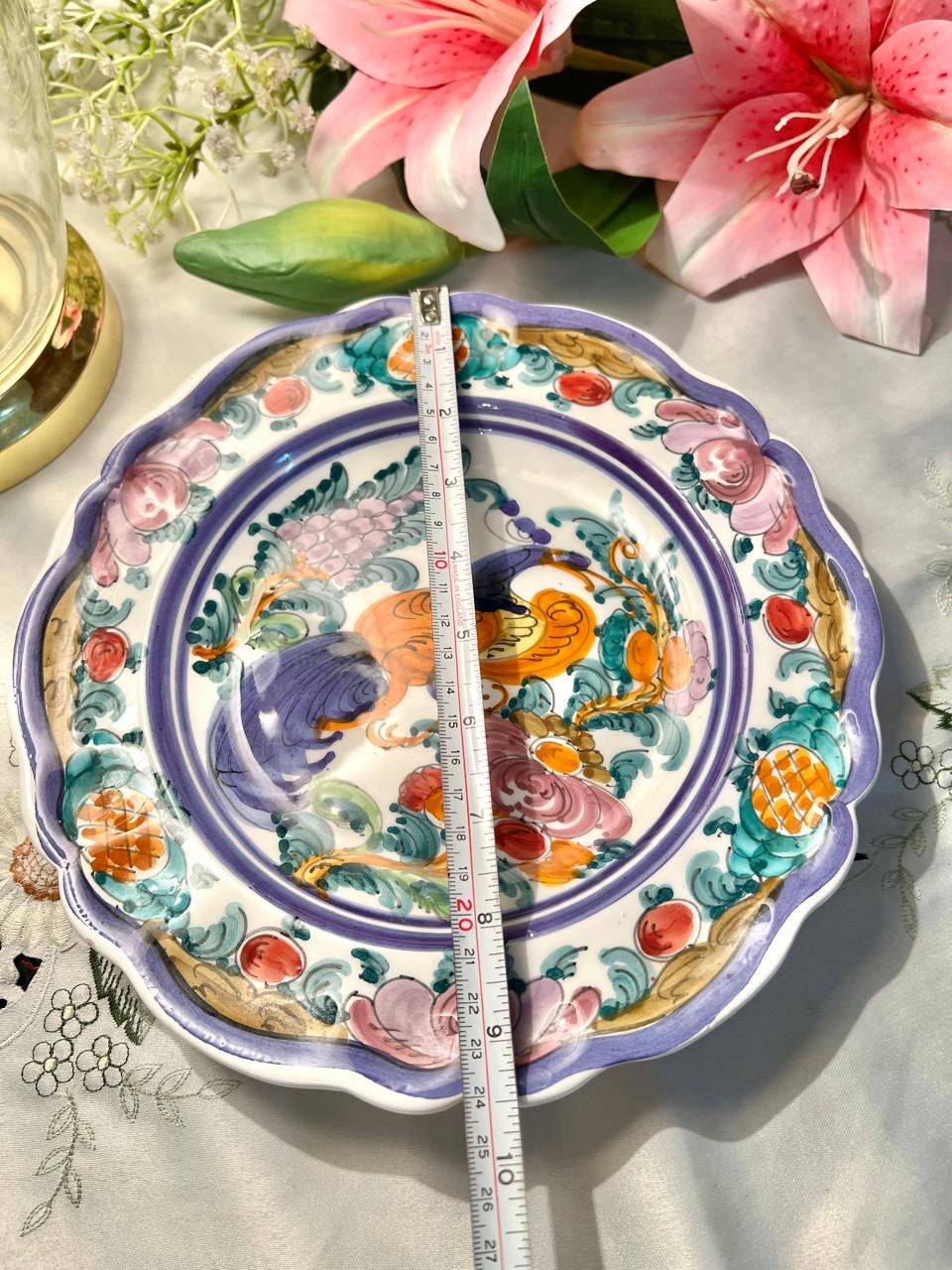 Handmade Floral Ceramic Decorative Plate – 9 Inch