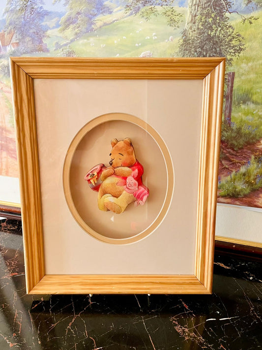Disney Winnie the Pooh frame, 3D layered Pooh wall art, Disney wooden border frame, vintage Disney wall décor Pakistan, children’s room Disney decoration, collectible Winnie the Pooh artwork, rare thrift finds Disney, Pooh bear wall hanging, timeless Disney collectible Pakistan, Disney nursery wall décor