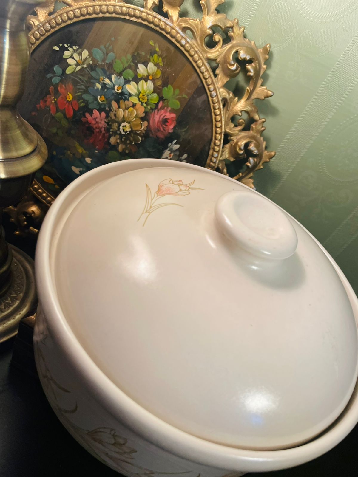 SylvaC England Pink Floral Lidded Casserole Pot