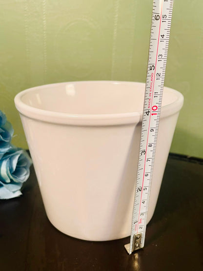 Classic White Ceramic Plant Pot – 4 Inch