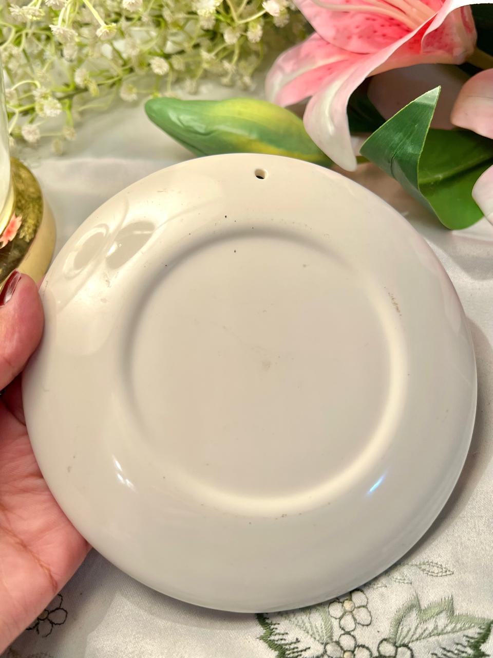 Vintage Harvest Floral Ceramic 3-Compartment Spoons Serving Dish – 6 Inch