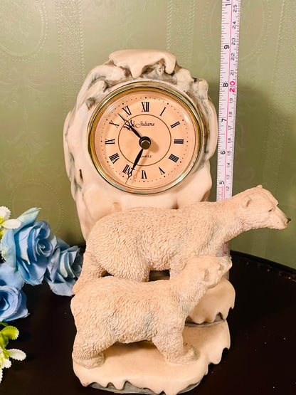 Juliana Polar Bear Decorative Table Clock – 8 Inch