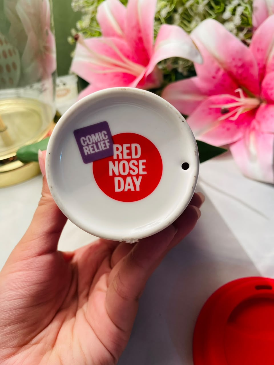 Comic Relief Red Nose Day Polka Dot Travel Mug Approx. 15 cm