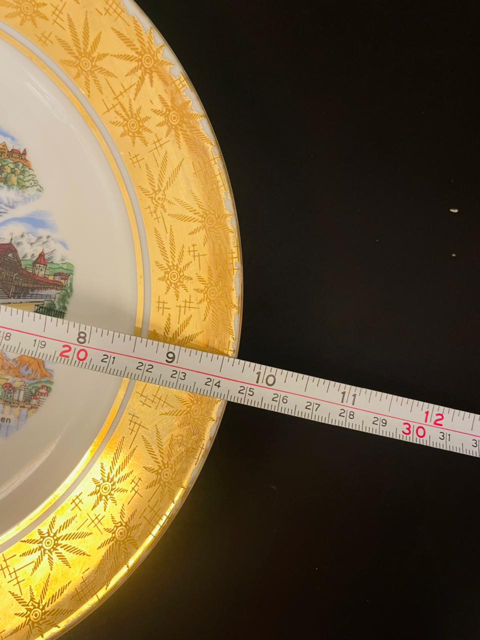 Vintage Suisse Switzerland Souvenir Wall Plate 10"