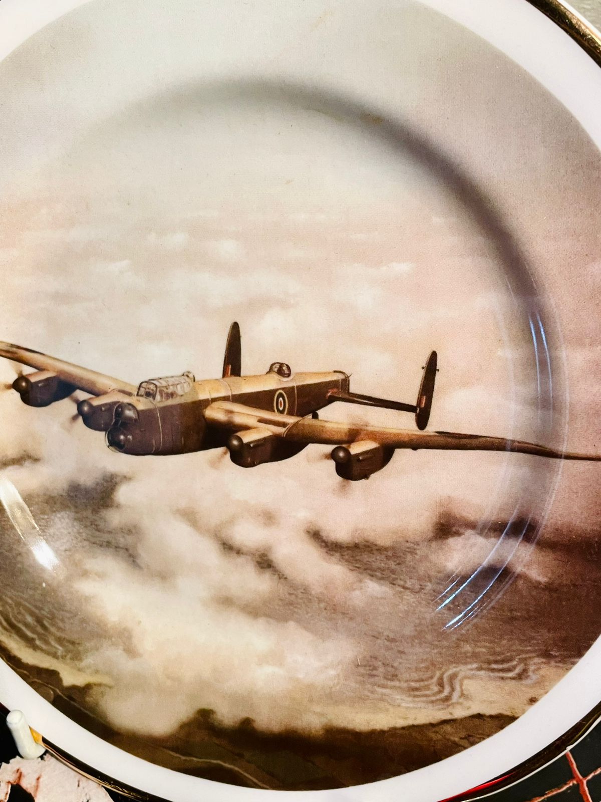 Vintage WWII Lancaster Bomber Collector Plate – English Bone China (Fenton China Company)