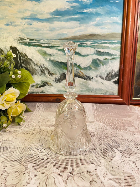 Vintage Cut Glass Crystal Hand Bell Decor