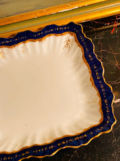 Royal S England Cobalt Blue & Gold Square Serving Dish – Vintage