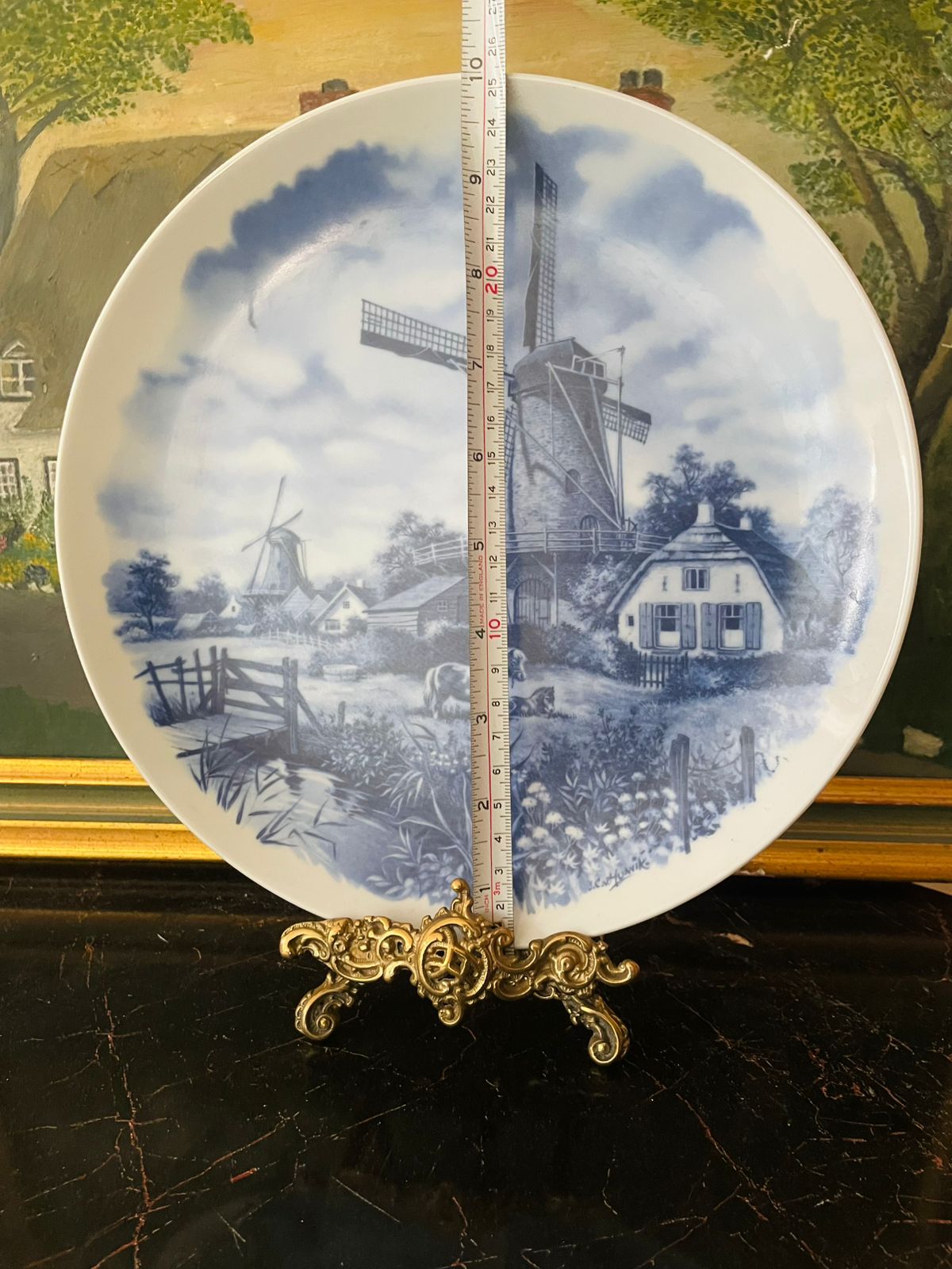 Hand-Decorated Blue Pottery Décor Plate by Delft Blauw – Made in Holland 10 Inch Collectible