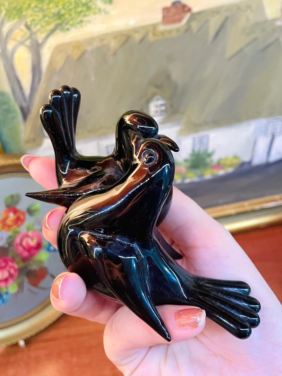 Ceramic Pair of Birds from England | Fairy Garden & Home Decor