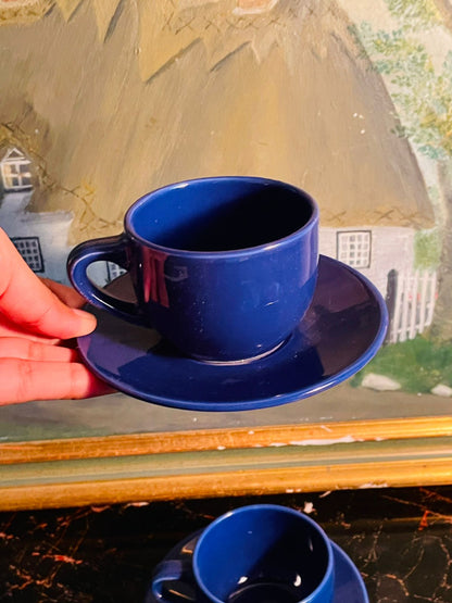 Cobalt blue Turquoise Espresso Cup & Saucer Set – Made in Italy – 2 Pieces