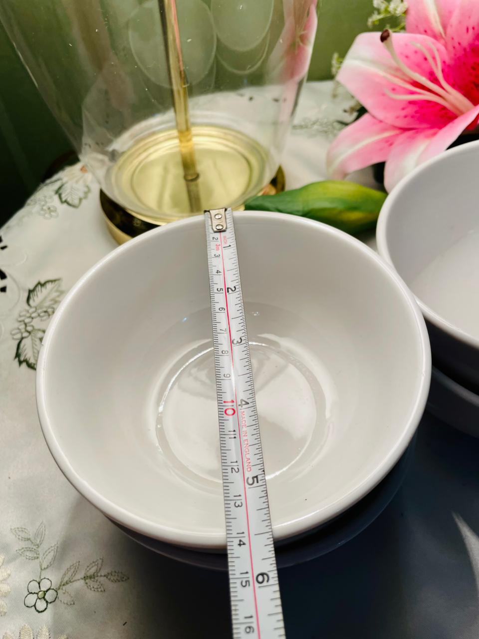White Ceramic Serving Bowls – Set of 4, 5.5 Inch