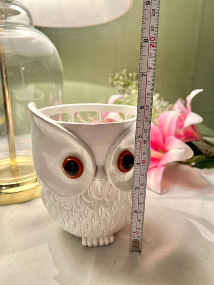 White Owl Decorative Holder – Approx. 5 Inch