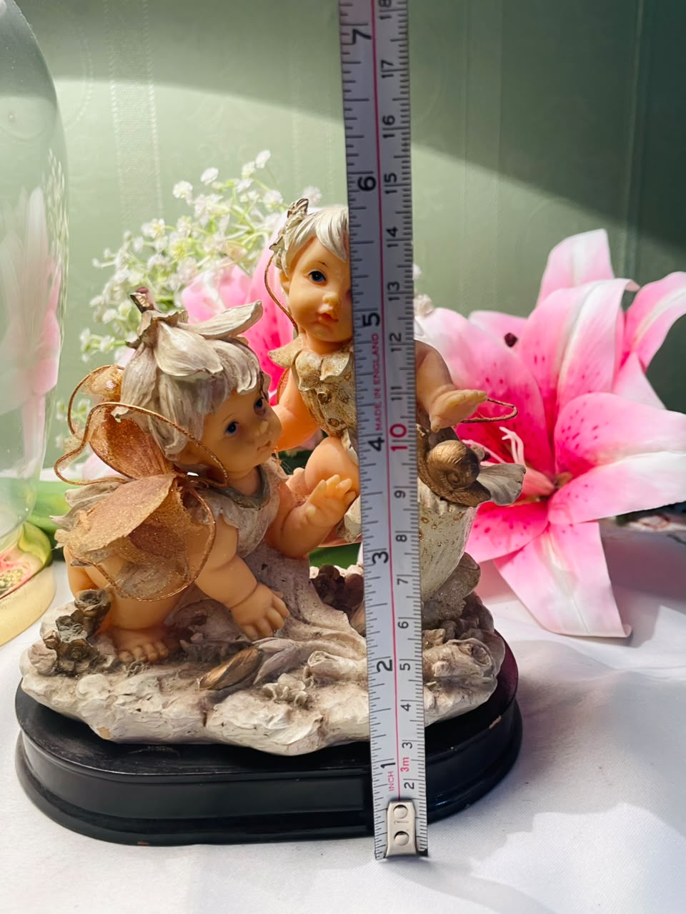 Decorative Two Fairy Children Figurine with Wings Approx. 14 cm