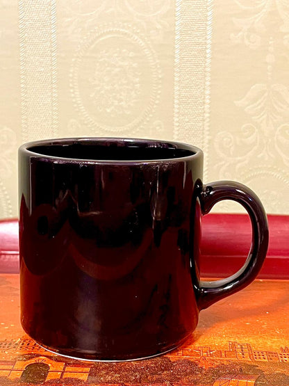 Classic Glossy Black Ceramic Coffee Mug – 4"