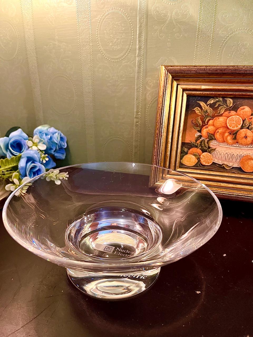 Vintage Nuclear Electric Glass Presentation Bowl 20 cm