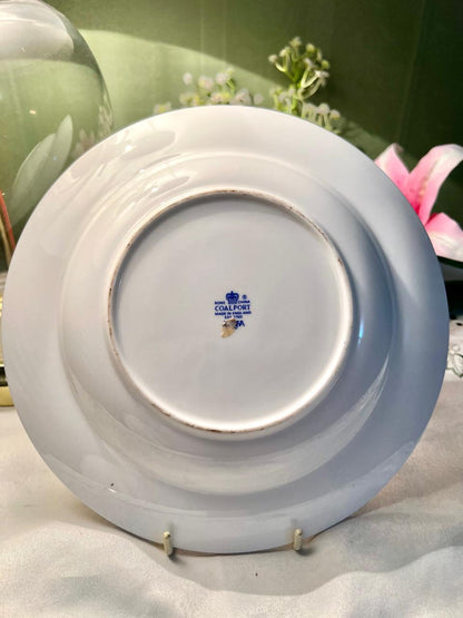 (RARE FIND) Coalport Bone China Floral Plate Pink Blue Gold 22.5cm England