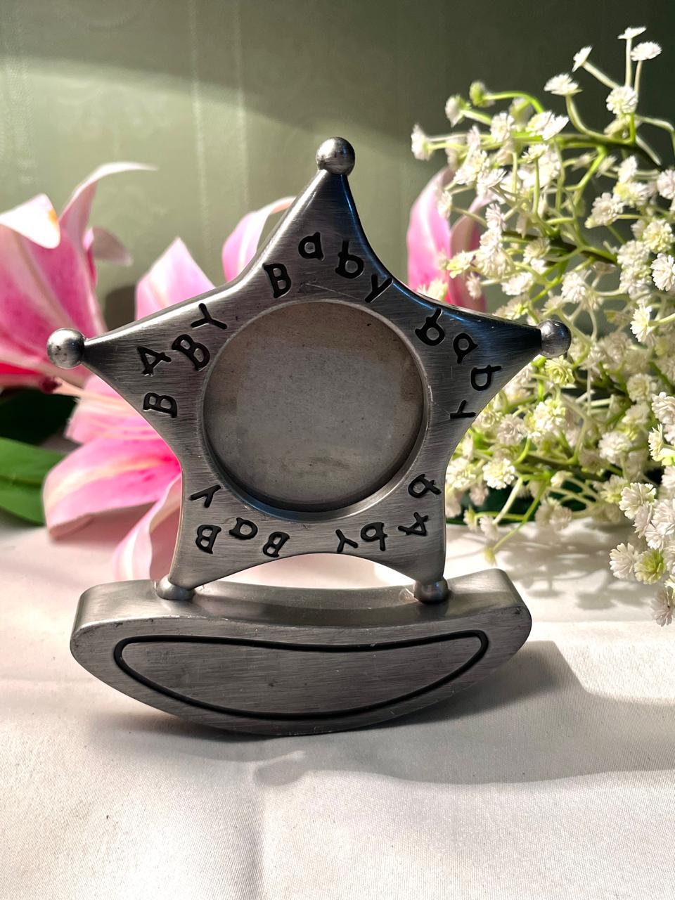 Silver-Tone Star Baby Photo Frame 5.5 Inch