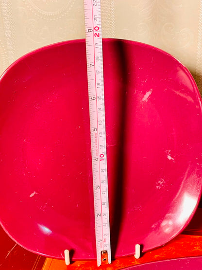 Dunelm Magenta Pink Square Ceramic Plates 8 Inch – Set of 3