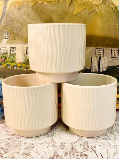 White Ceramic Planter – Modern Cottage-Core Decor