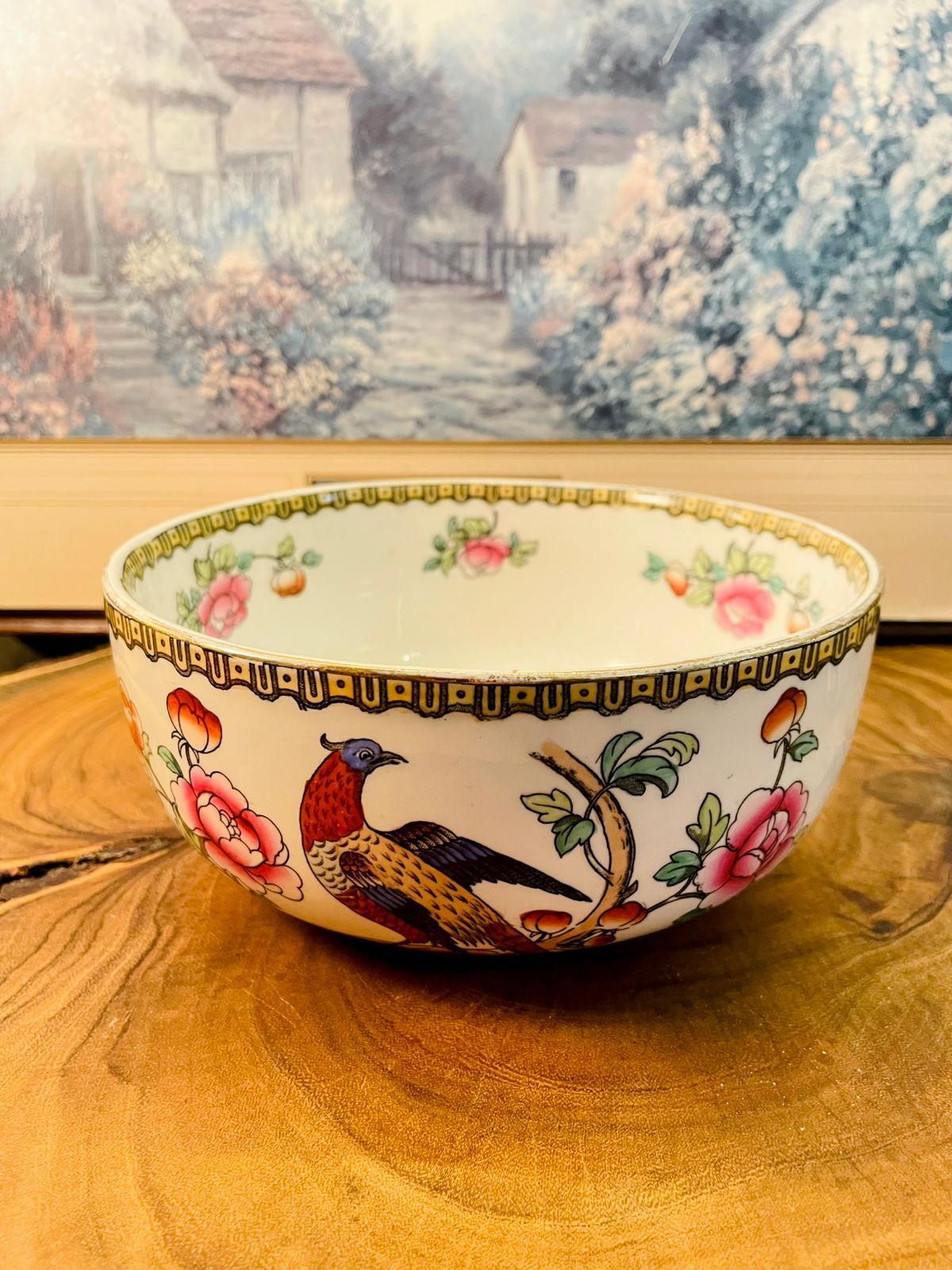 Vintage F. Winkle Pheasant Large Bowl | English Semi Porcelain
