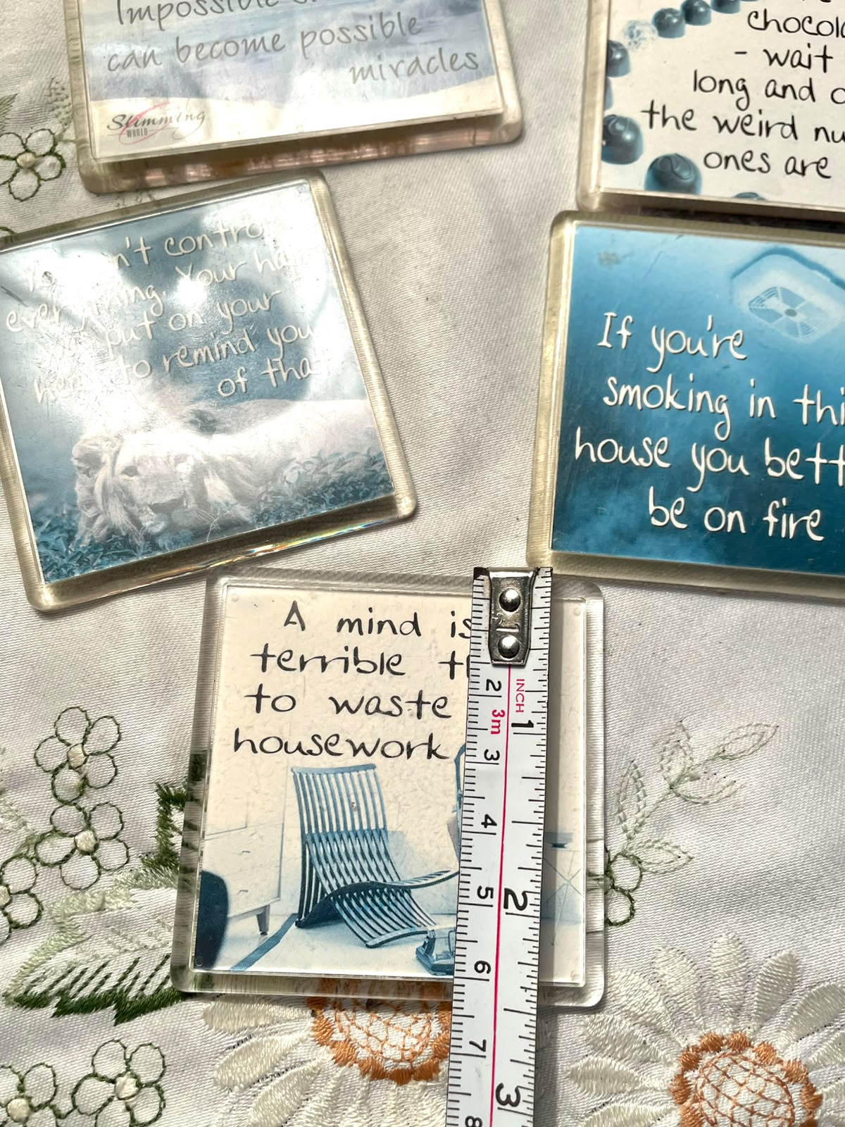Vintage Humorous Quote Fridge Magnets – 5 Piece Set