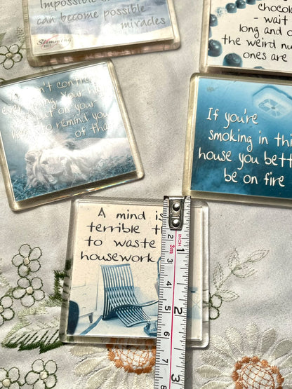 Vintage Humorous Quote Fridge Magnets – 5 Piece Set