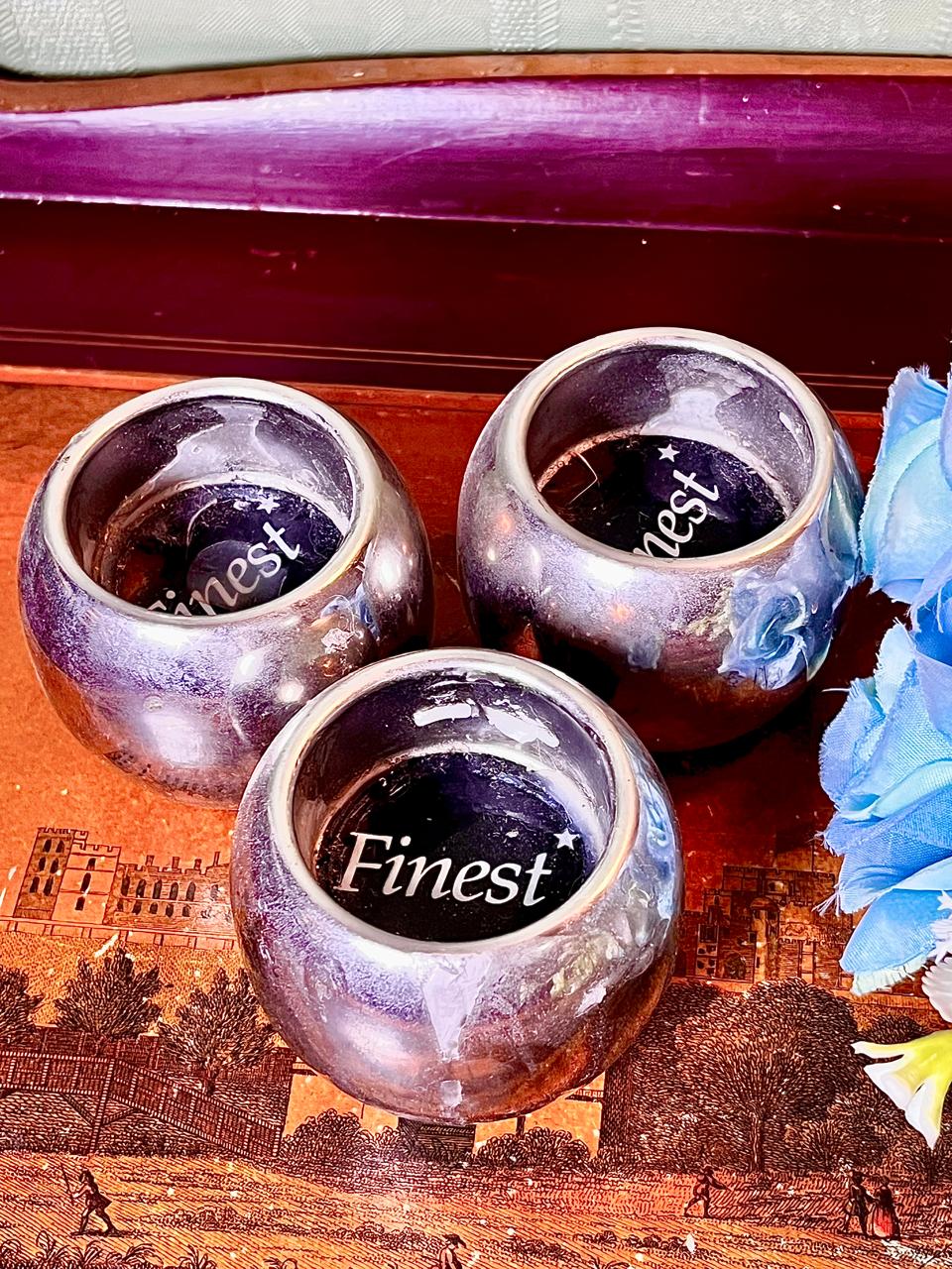 Silver-Tone Decorative Tealight Holders – 3 Pieces, 7 cm