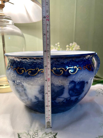 Rare Find Large Countess Blue Floral Jardiniere