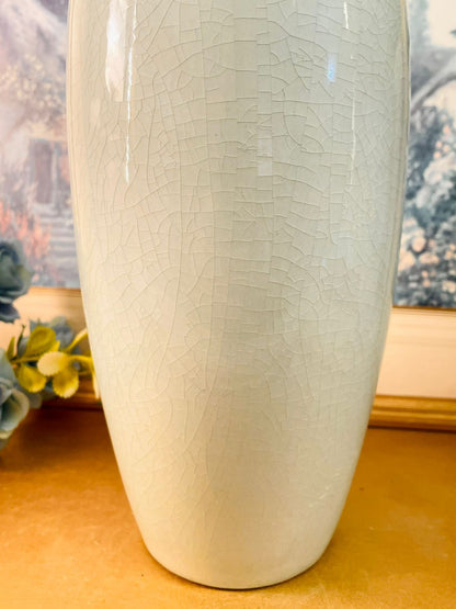 Tall Ceramic Vase Crackle Glaze Minimal Luxury Decor