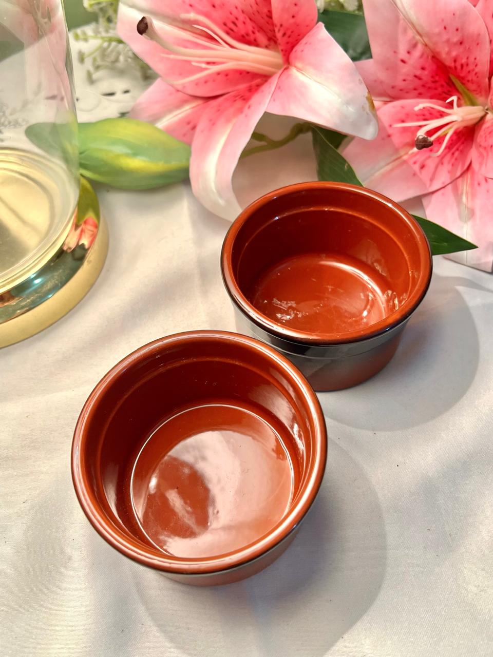 Terracotta Oven-Safe Ramekins – 2 Piece Set, 3.5 Inch