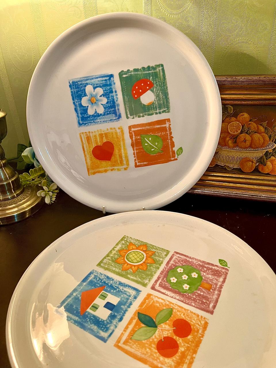 Vintage Graphic Ceramic Serving Platter – 12 Inch Oven Safe
