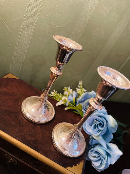 Pair of Vintage Silver Plated Candlesticks 5.5 Inch