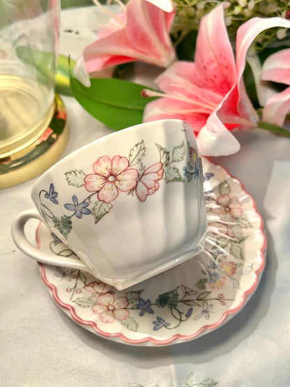 Myott Meakin Spring Fields Floral Soup Cup & Saucer Set 2 Piece