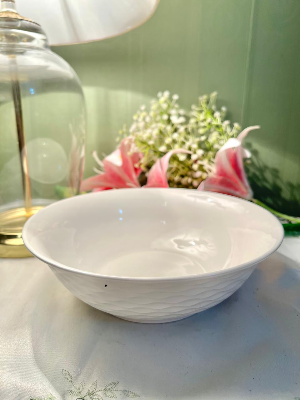 F&F Home Soho White Fine China Serving Bowl 22 cm