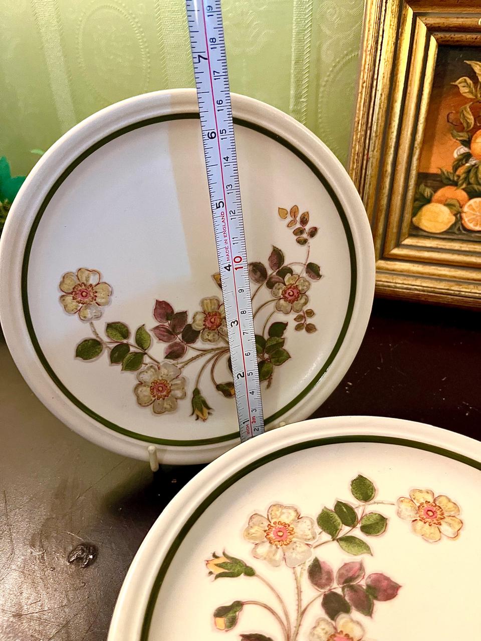 Vintage Floral Stoneware Side Plates Set of 5 – 7 Inch
