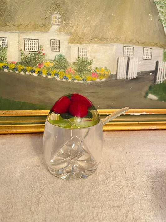 Vintage Retro Ceramic Strawberry Jam Pot with Spoon – Kitchen Décor Pakistan