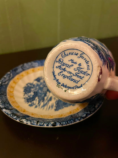 Royal Tudor Chinese Gardens Coffee Cup & Saucer Set