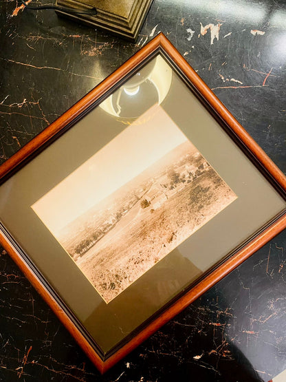 Vintage Sepia Landscape Framed Art Frame Water color Painting