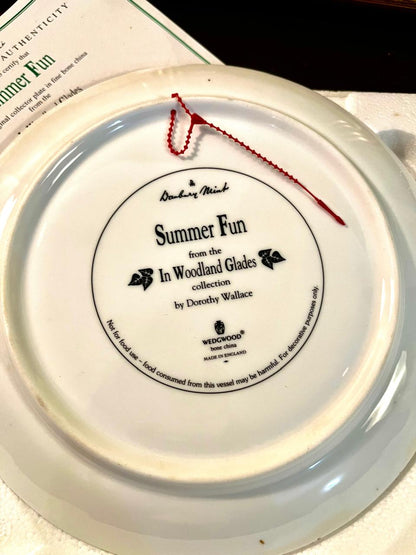 Wedgwood Boxed Decorative Plate Danbury Mint Woodland Glades Fox Plate 20 cm