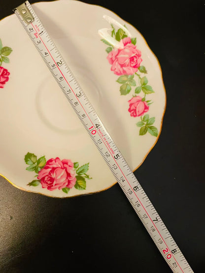 Colclough Pink Rose Bone China Tea Cup & Saucer Set